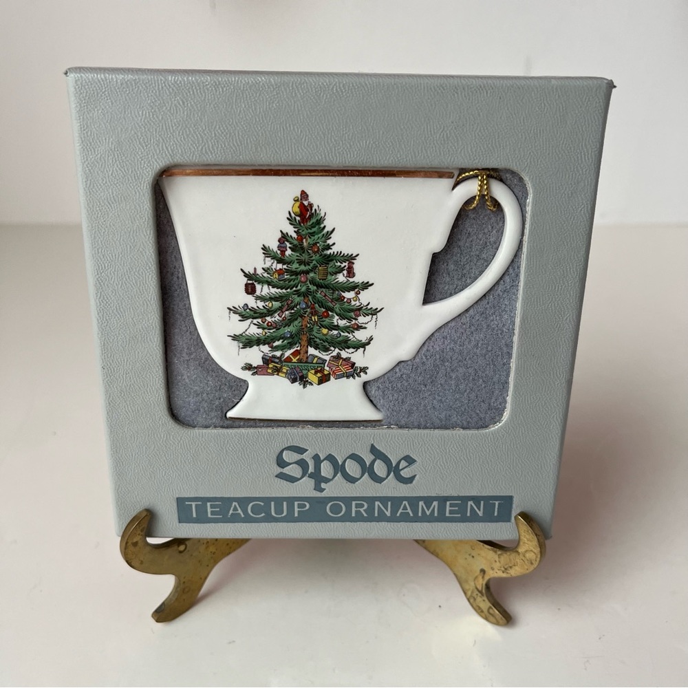 🎉 New Spode Teacup Christmas Tree Ornament New in Box Made in England